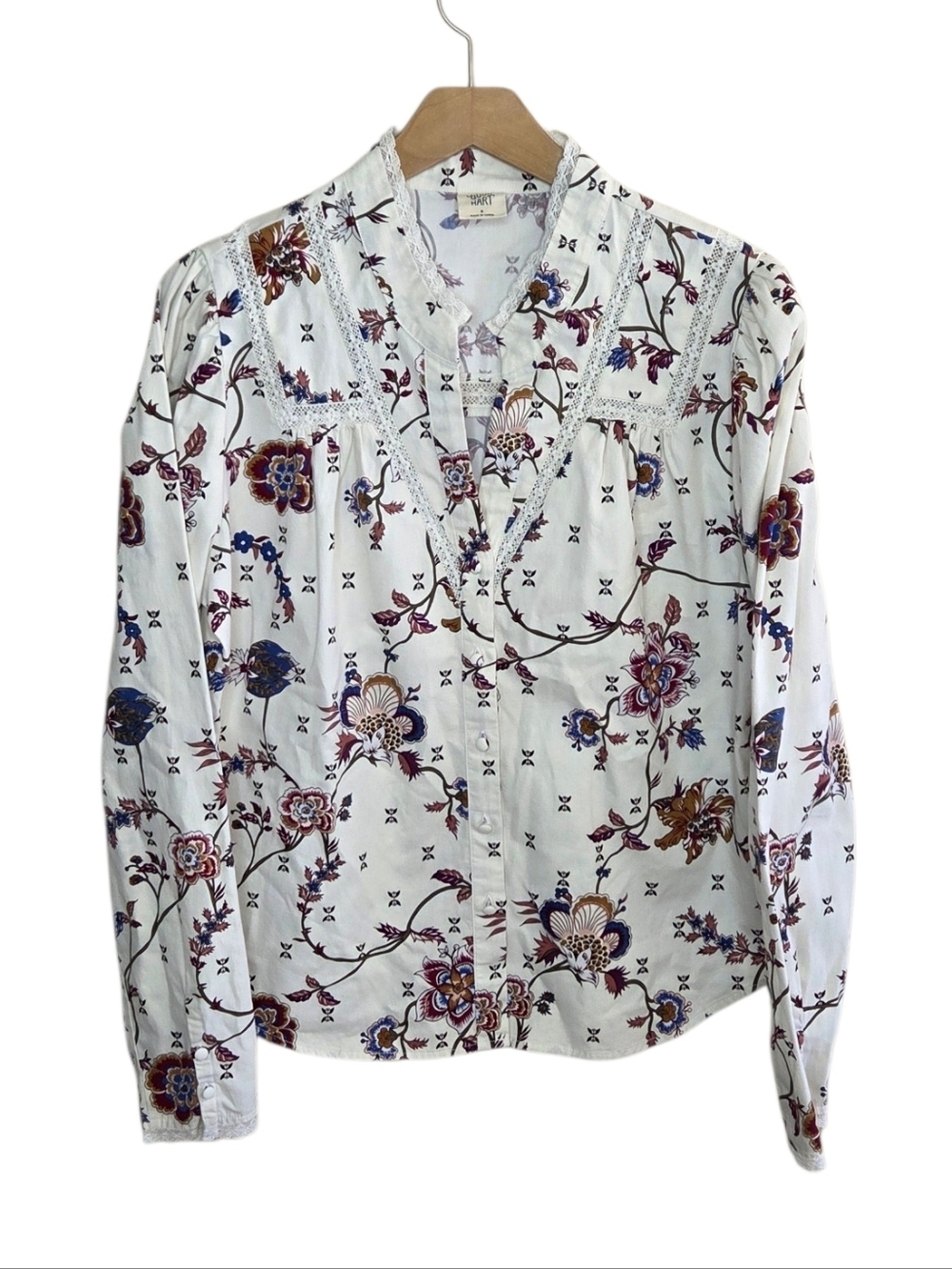 Good Hart Matilda Jane Boho Cottagecore Floral Print Button Up Shirt Size Small
